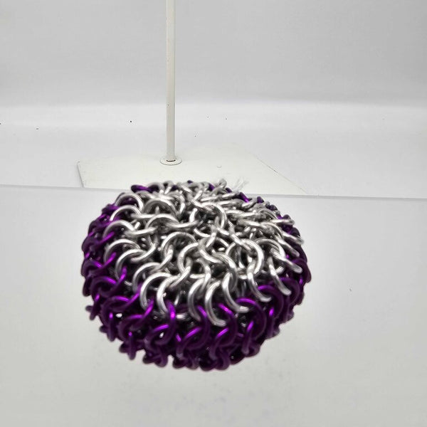 Purple and silver juggling ball/foot bag - aluminum, 2 ounce