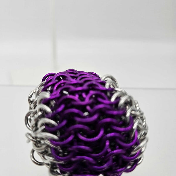 Purple and silver juggling ball/foot bag - aluminum, 2 ounce
