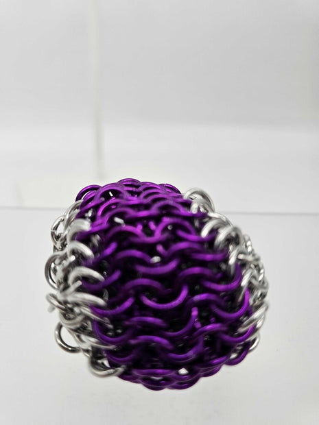 Purple and silver juggling ball/foot bag - aluminum, 2 ounce