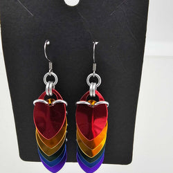 Rainbow Small Scale Earrings, Surgical Steel Ear Wires - view 2