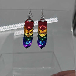 Rainbow Small Scale Earrings, Surgical Steel Ear Wires - view 1