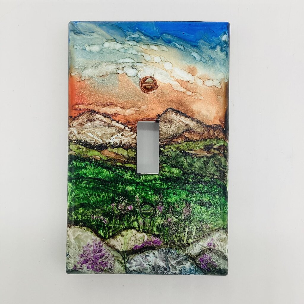 3x5 LightSwitch Plate- Mtn/OrangeSky