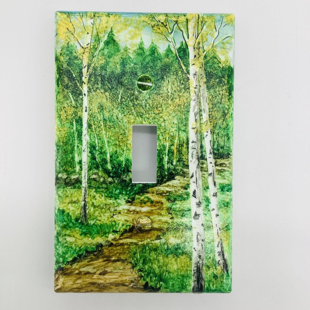 3x5 LightSwitch Plate- Path in Woods/Birches