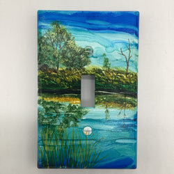 3x5 LightSwitch Plate- Path in Woods/Birches - view 3