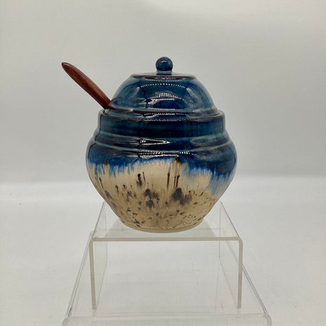 Honey/Tea Jar w/spoon- Sapphire