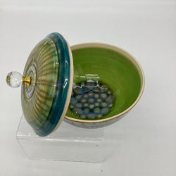 Lidded Bowl- Emerald - view 2