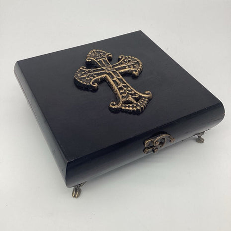 Black Rustic Cross Box