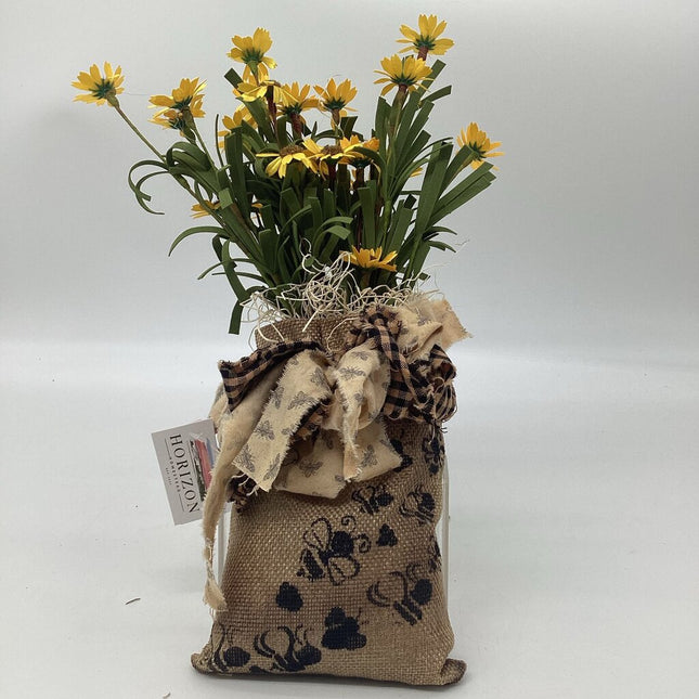 Bee Burlap Flowers