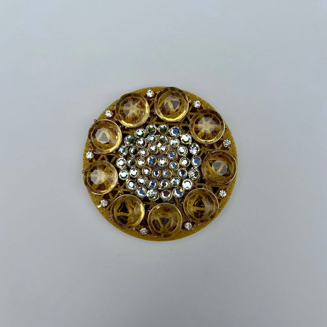 3 x 3 GOLD MAGNET RHINESTONES & CLEAR GOLD JEWELRY