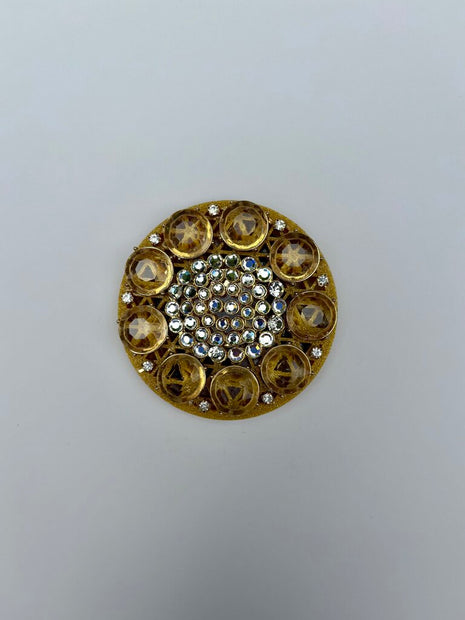 3 x 3 GOLD MAGNET RHINESTONES & CLEAR GOLD JEWELRY
