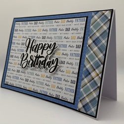 Happy Birthday Card Dad/Father Side Plaid 5x7 - view 2