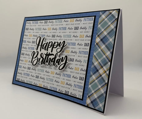 Happy Birthday Card Dad/Father Side Plaid 5x7