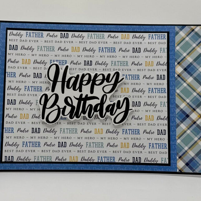 Happy Birthday Card Dad/Father Side Plaid 5x7