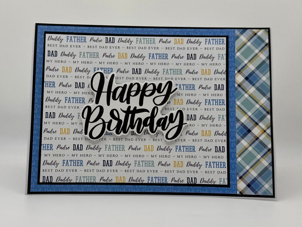Happy Birthday Card Dad/Father Side Plaid 5x7