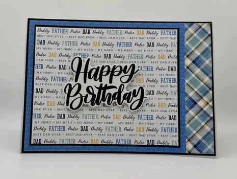 Happy Birthday Card Dad/Father Side Plaid 5x7