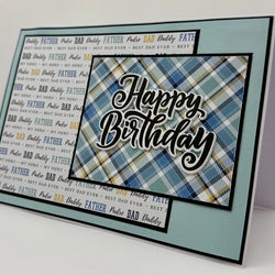 Happy Birthday Card Dad/Father Square Plaid 5x7 - view 2