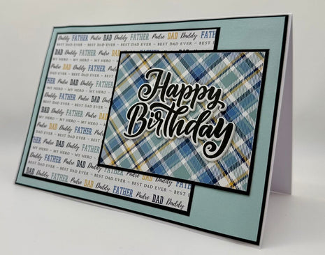 Happy Birthday Card Dad/Father Square Plaid 5x7