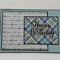 Happy Birthday Card Dad/Father Square Plaid 5x7 - view 1