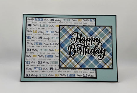 Happy Birthday Card Dad/Father Square Plaid 5x7