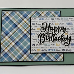Happy Birthday Card Plaid Father/Dad Square 5x7 - view 2