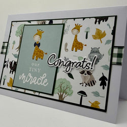 Congrats! Baby Card Our Tiny Miracle Giraffe 5x7 - view 1