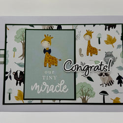 Congrats! Baby Card Our Tiny Miracle Giraffe 5x7 - view 2