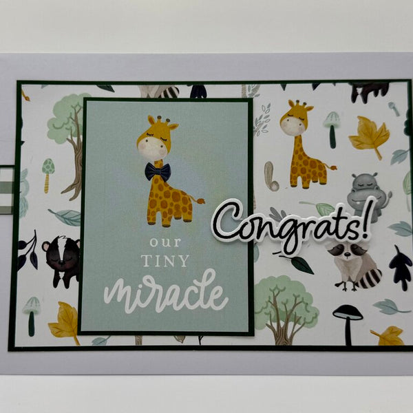 Congrats! Baby Card Our Tiny Miracle Giraffe 5x7