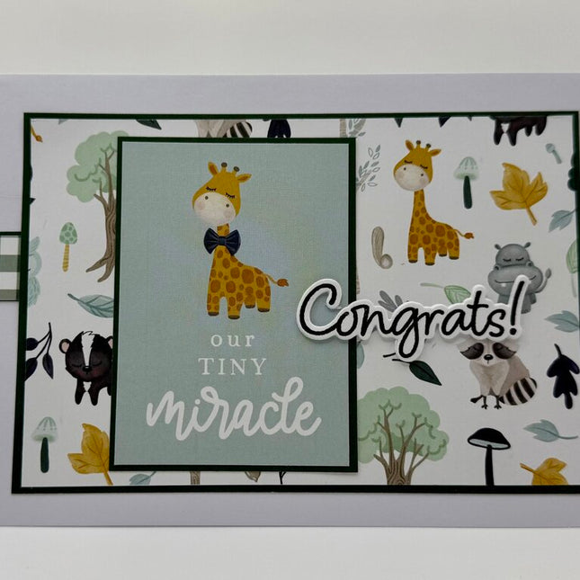 Congrats! Baby Card Our Tiny Miracle Giraffe 5x7