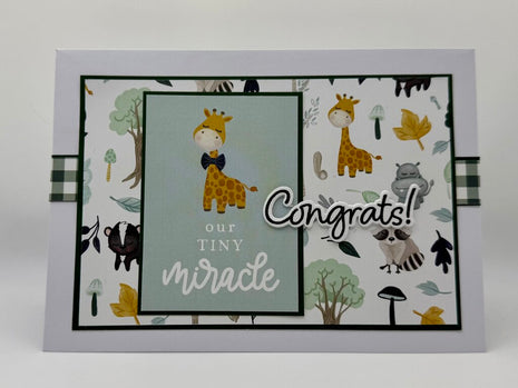 Congrats! Baby Card Our Tiny Miracle Giraffe 5x7