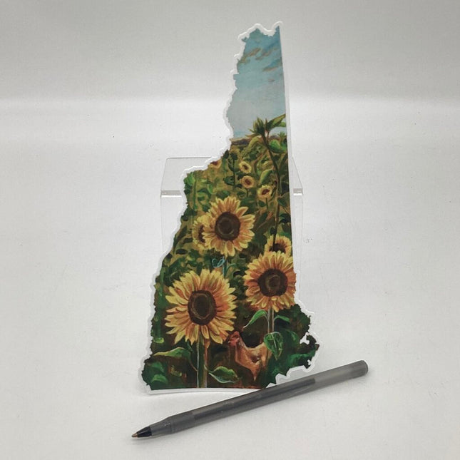 New Hampshire III LARGE Sunflower Vinyl Sticker