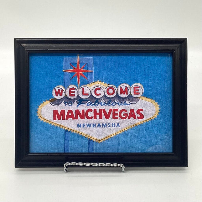 ManchVegas - Manchester NH Vegas Sign Art Print 5x7 FRAMED