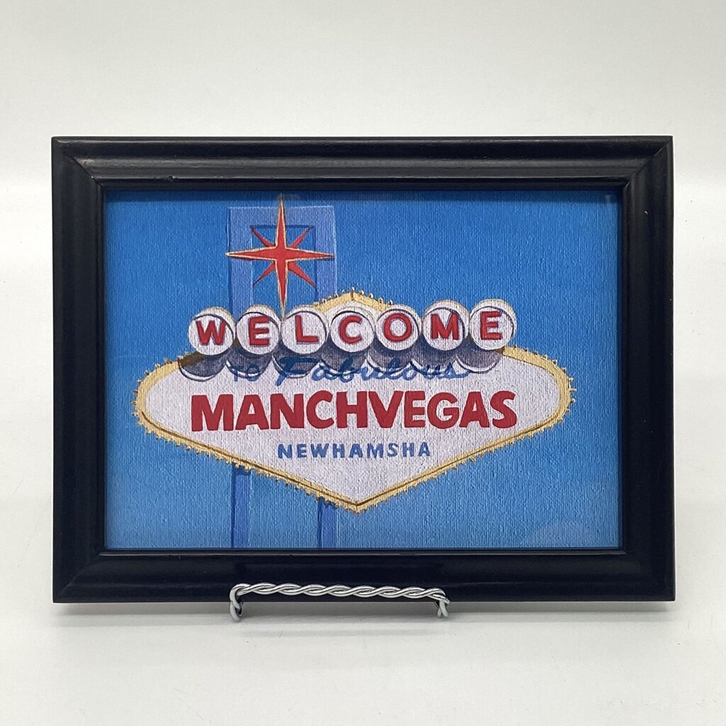 ManchVegas - Manchester NH Vegas Sign Art Print 5x7 FRAMED
