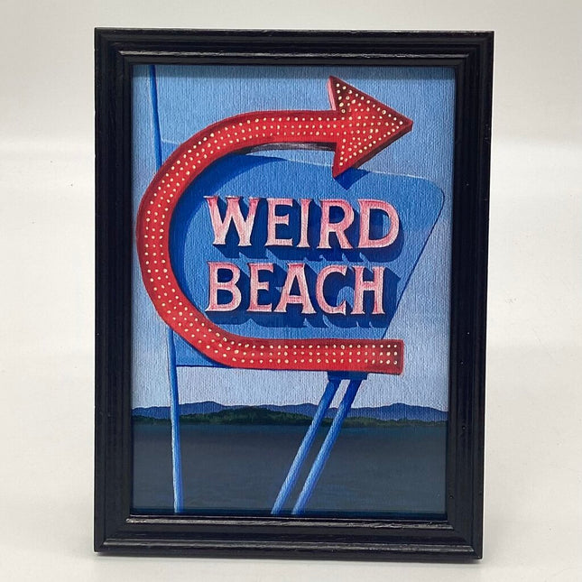 Weird Beach - Weirs Beach Laconia NH Art Print 5x7 FRAMED