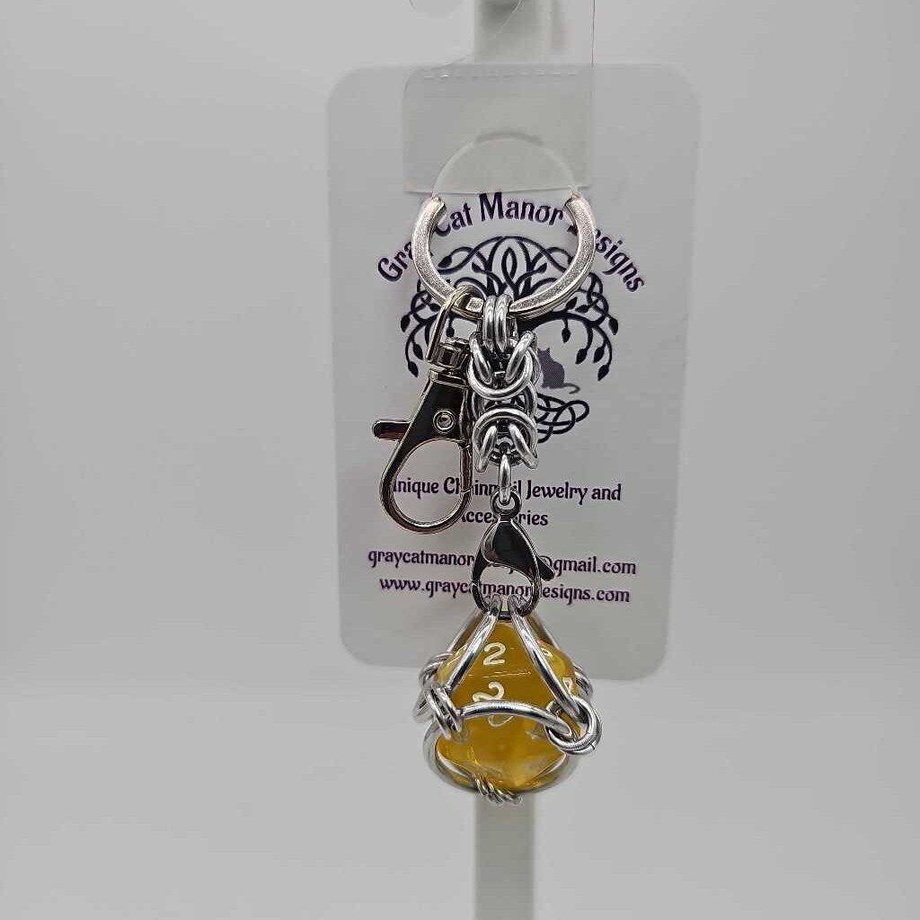 Yellow 2 D20 Keychain