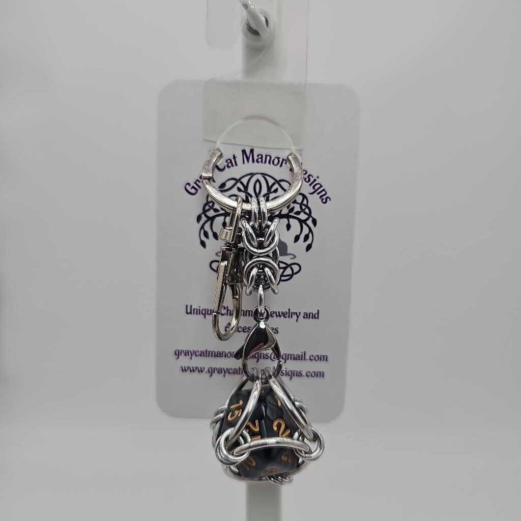 Gray 2 D20 Keychain