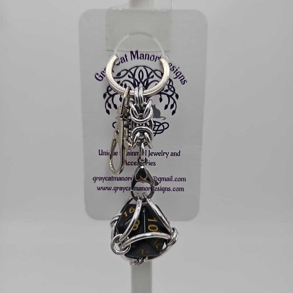Black 2 D20 Keychain
