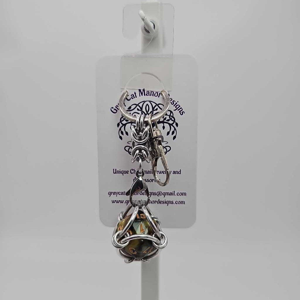 Yellow 6 D20 Keychain