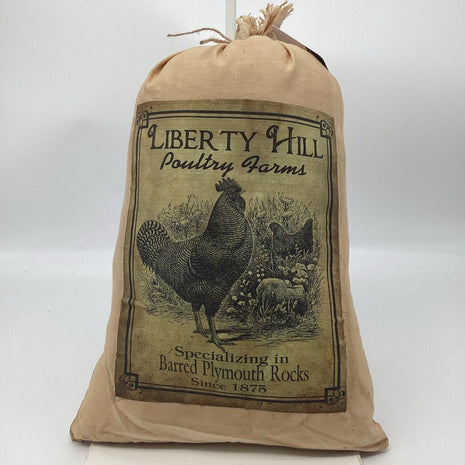 Prim Chicken Feed Bag - barred rock