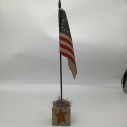 Colonial flag on block - view 1