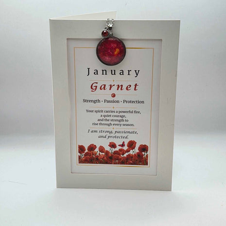 January Birthstone Pendant Card Gift Set