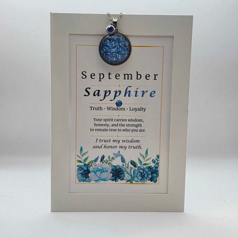 September Birthstone Pendant Card Gift Set
