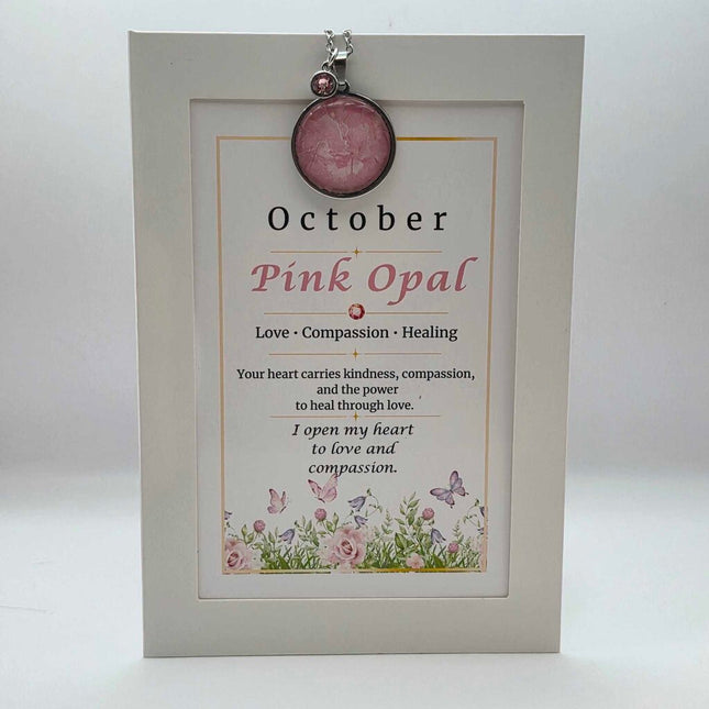 October Birthstone Pendant Card Gift Set