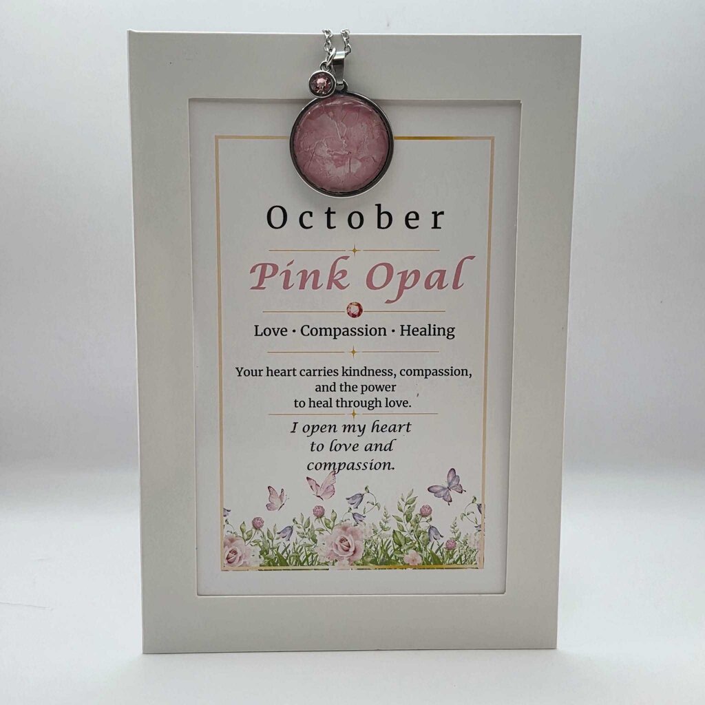 October Birthstone Pendant Card Gift Set