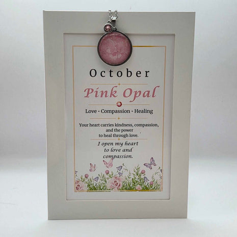 October Birthstone Pendant Card Gift Set