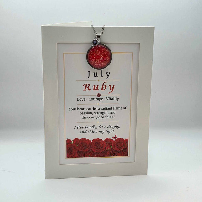 July Birthstone Pendant Card Gift Set
