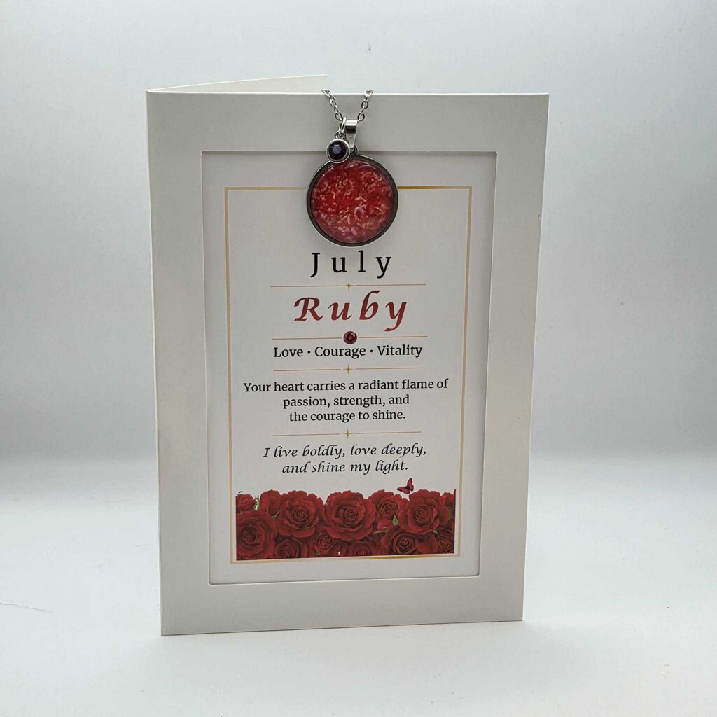 July Birthstone Pendant Card Gift Set