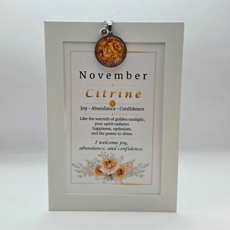 November Birthstone Pendant Card Gift Set