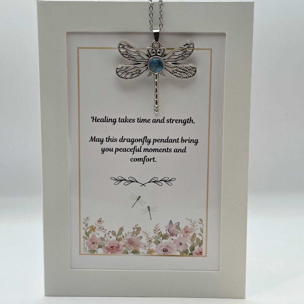 Dragonfly Pendant Gift Set - Healing takes time