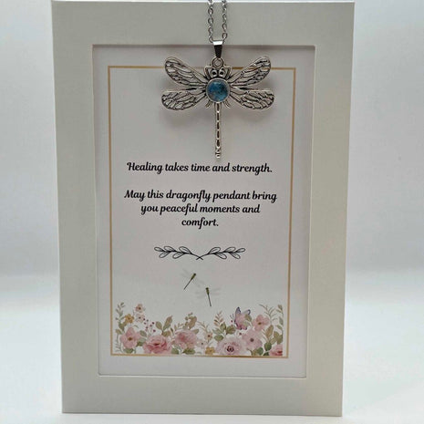 Dragonfly Pendant Gift Set - Healing takes time