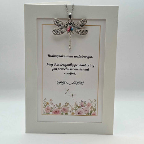 Dragonfly Pendant Gift Set - Healing takes time